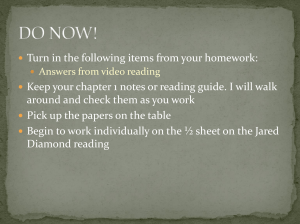 Turn in the following items from your homework: