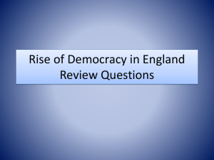 Rise of Democracy in England Review Questions