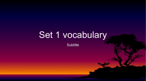 Set 1 vocabulary Subtitle