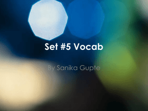 Set #5 Vocab By Sanika Gupte