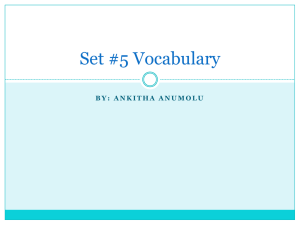 Set #5 Vocabulary