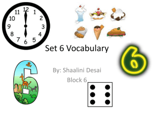 Set 6 Vocabulary By: Shaalini Desai Block 6