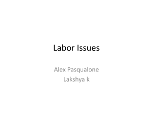 Labor Issues Alex Pasqualone Lakshya k
