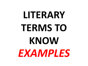 EXAMPLES LITERARY TERMS TO KNOW