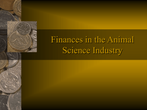 Finances in the Animal Science Industry