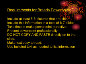 Requirements for Breeds Powerpoint: