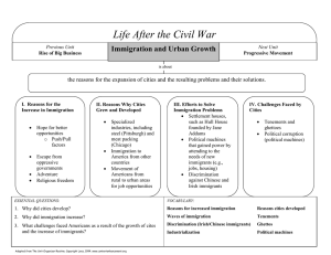 Life After the Civil War Immigration and Urban Growth