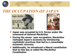 THE OCCUPATION OF JAPAN