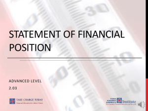 STATEMENT OF FINANCIAL POSITION ADVANCED LEVEL 2.03