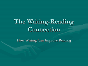 The Writing-Reading Connection How Writing Can Improve Reading