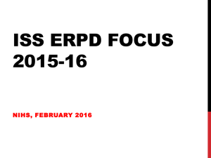 ISS ERPD FOCUS 2015-16 NIHS, FEBRUARY 2016