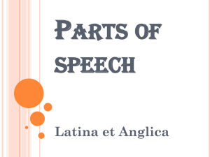 P ARTS OF SPEECH Latina et Anglica