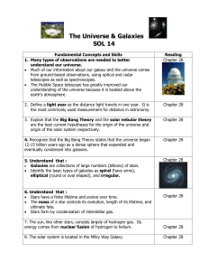 The Universe &amp; Galaxies  SOL 14