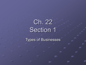 Ch. 22 Section 1 Types of Businesses