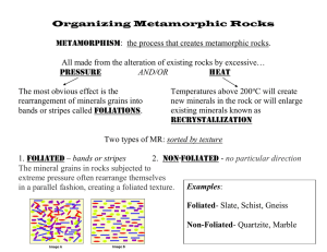 Organizing Metamorphic Rocks  Metamorphism:  the process that creates metamorphic rocks.
