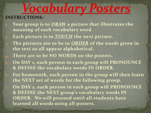 INSTRUCTIONS: DRAW meaning of each vocabulary word TOUCH