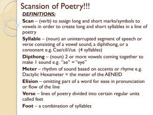 Scansion of Poetry!!!