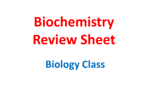 Biochemistry Review Sheet Biology Class