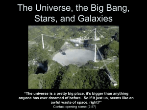 The Universe, the Big Bang, Stars, and Galaxies