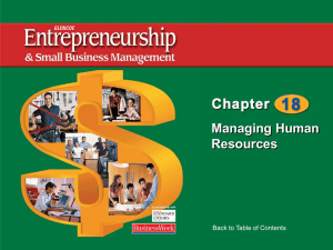 Managing Human Resources Back to Table of Contents