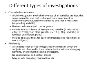 Different types of investigations