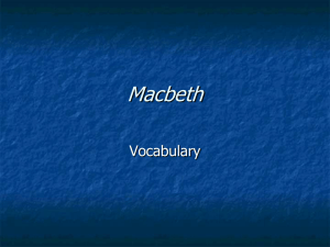 Macbeth Vocabulary