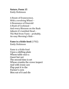 Nature, Poem 15 Emily Dickinson A Route of Evanescence,