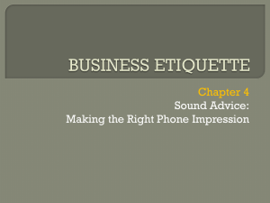 Business Etiquette - Sound Advice