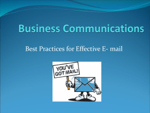 Best Practices for Effective E- mail