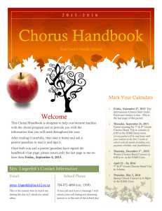 Chorus Handbook Welcome Mark Your Calendars