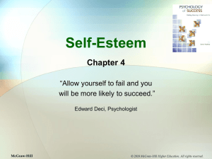 Self-Esteem Chapter 4 “Allow yourself to fail and you