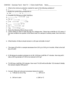 CHM1033    Exercises Test 2   Mod...  1.  What is the minimum protection needed for each...