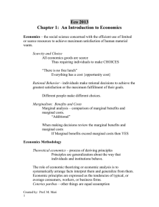 Eco 2013 Chapter 1:  An Introduction to Economics