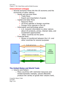 International Linkages   Several economic flows link the US economy and the