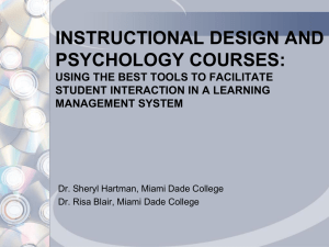 INSTRUCTIONAL DESIGN AND PSYCHOLOGY COURSES: USING THE BEST TOOLS TO FACILITATE