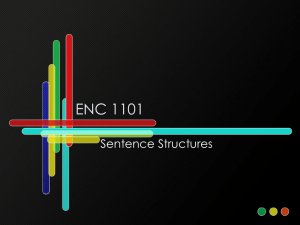 ENC 1101 Sentence Structures