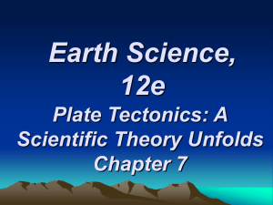 Earth Science, 12e Plate Tectonics: A Scientific Theory Unfolds