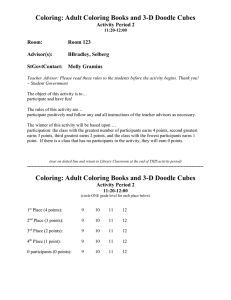 Coloring: Adult Coloring Books and 3-D Doodle Cubes Activity Period 2  Room: