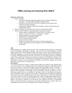 FIMS Learning and Teaching Plan 2008-9  Summary of Key aims