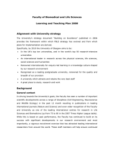 Faculty of Biomedical and Life Sciences Learning and Teaching Plan 2008