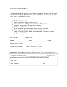 Nomination form for ATD Music