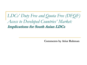 LDCs’ Duty Free and Quota Free (DFQF) Comments by Atiur Rahman