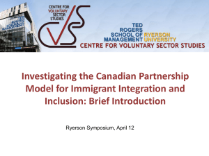 Investigating the Canadian Partnership Model for Immigrant Integration and Inclusion: Brief Introduction