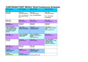 CONTRADICTORY WOOLF Brief Conference Schedule Thu 9 June Fri 10 June
