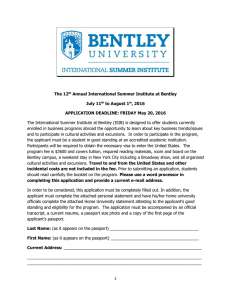 The 12 Annual International Summer Institute at Bentley July 11