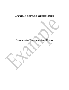 ANNUAL REPORT GUIDELINES  Department of Government and History