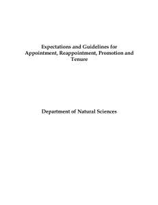 Expectations and Guidelines for Appointment, Reappointment, Promotion and Tenure