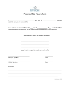 Personnel File Review Form