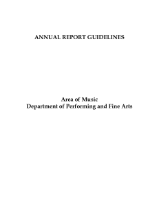 ANNUAL REPORT GUIDELINES Area of Music Department of Performing and Fine Arts