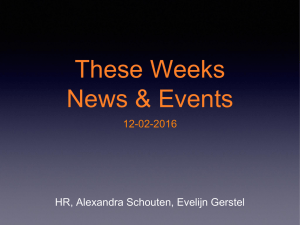These Weeks News &amp; Events 12-02-2016 HR, Alexandra Schouten, Evelijn Gerstel